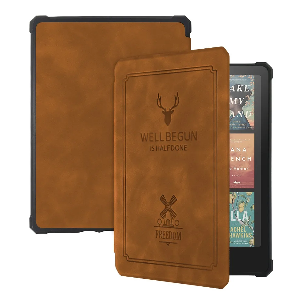For Kindle Paperwhite 12th Gen 2024 eReader 7Inch Smart PU Leather Shockproof Case For Kindle Colorsoft 7