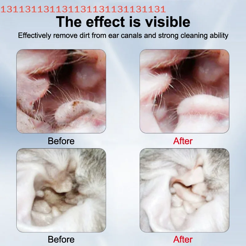 50 قطعة من مسحات القطن لتنظيف أذن الحيوانات الأليفة 2 في 1 من الزيوت العطرية مملوءة لتنظيف الأذن براعم إزالة شمع الأذن اللطيفة للكلاب والقطط #4