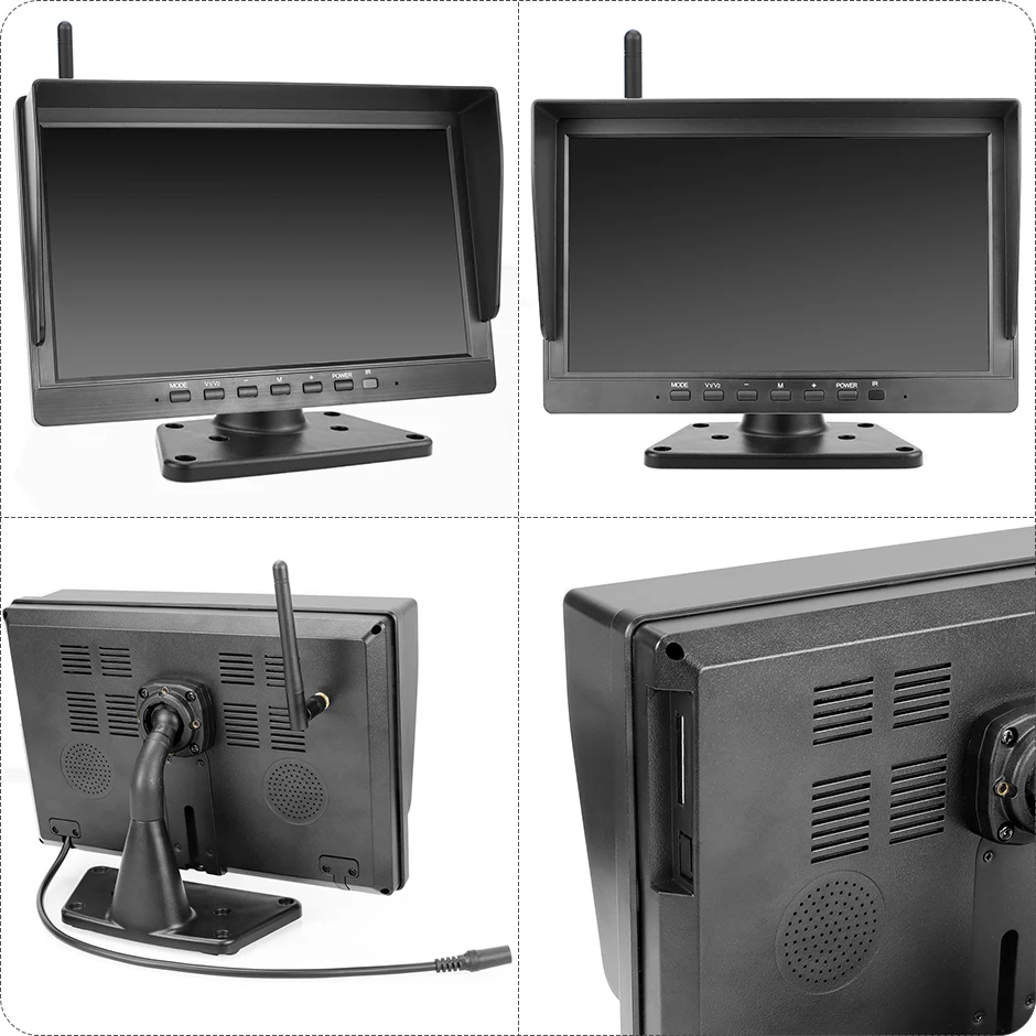 GreenYi 10-calowy bezprzewodowy monitor DVR do samochodów ciężarowych AHD 720P Noktowizor w wysokiej rozdzielczości Kamera cofania Wifi do