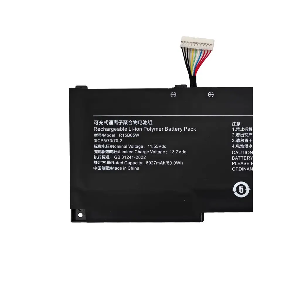 11.55V 80Wh 6927mAh For Xiaomi Pro X 15 Game 2021Model i5-11300H i7-11370H R15B05W Laptop Battery