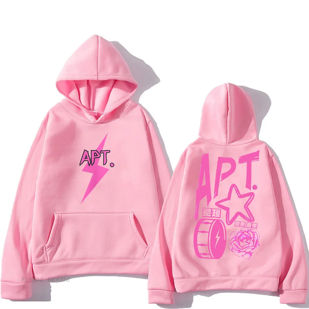 APT New Song Hoodie ROSE & Bruno Mars للرجال هوديي ريترو قوطي كاجوال عصري كوري