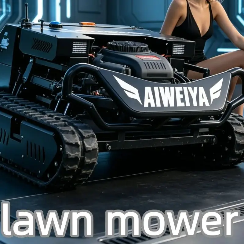 

Customized RC Slope Lawn Mower All-Terrain Lawn Care Robot with Rubber Tracked System Remote Control Lawn Mowing Machine