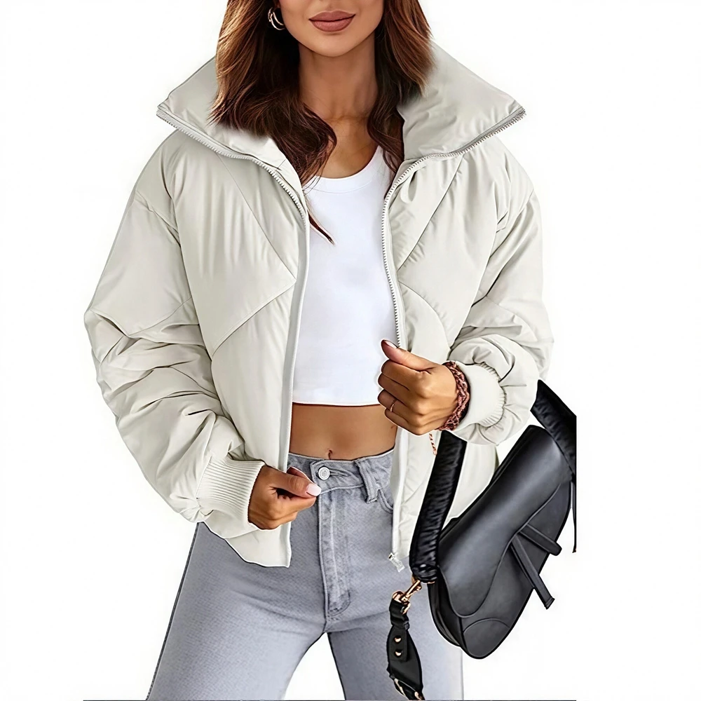 

Casual Long Sleeve Cotton-Padded Jacket Straight Sleeve Style Comfortable Women's Top Fashion Trend No Decoration