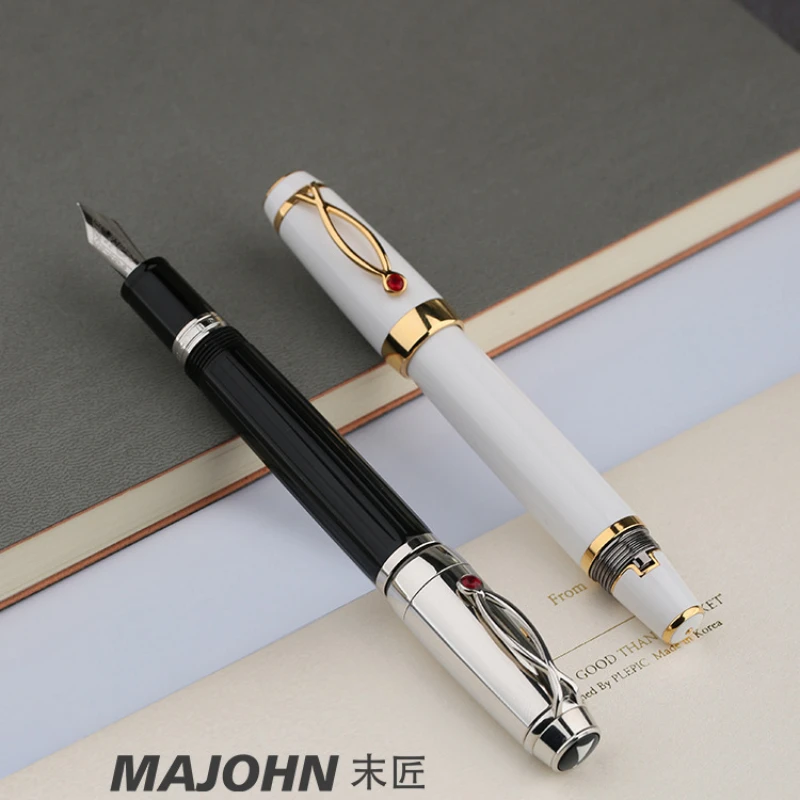 Majohn MoonMan-X1 Fountain Pen Mechanical Extension Fine EF 0.4mm Tip Short Writing Gift Office Business School Student Gift Pen