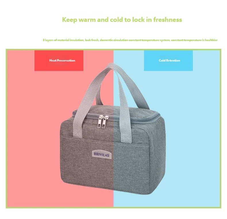 Lunchtasche mit Schultergurt, Griff, Kühltasche für Damen, tragbare Lebensmitteltasche für Arbeit, Studenten, Thermo-Lunchbox, Kühlschranktasche – Detail 29