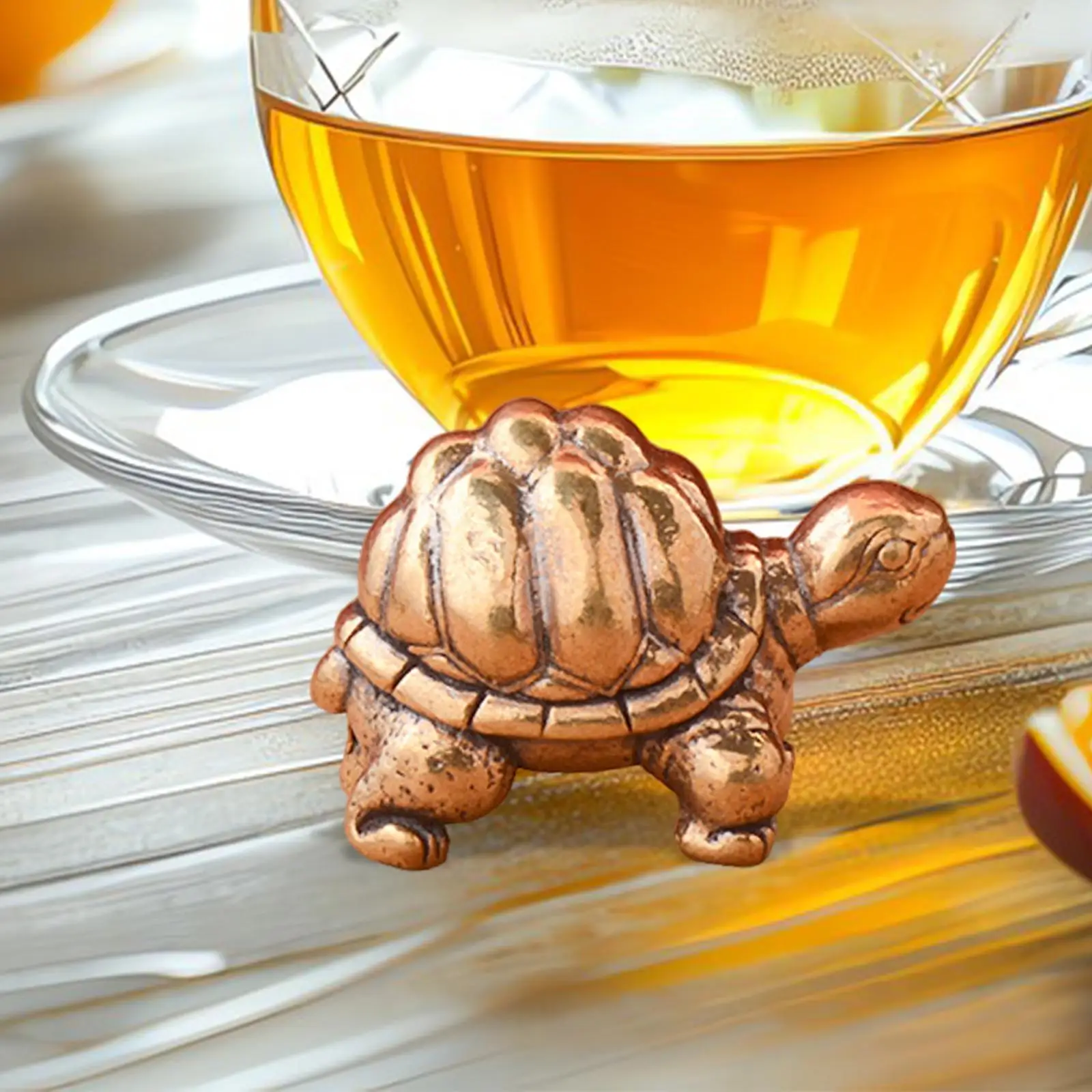 Brass Turtle Statue Tea Pet Figurine Tea Pet Miniature for Home Office Decor