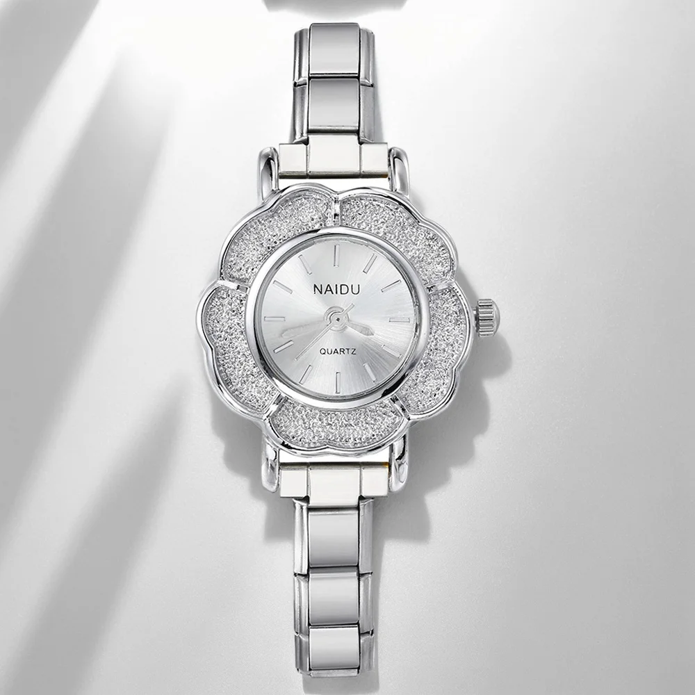 GEMOSA Luxury Inlaid Zirconia Flower Women Ladies Chic Design Quartz Watches Stainless Steel Strap Party Birthday Female Gift image 5