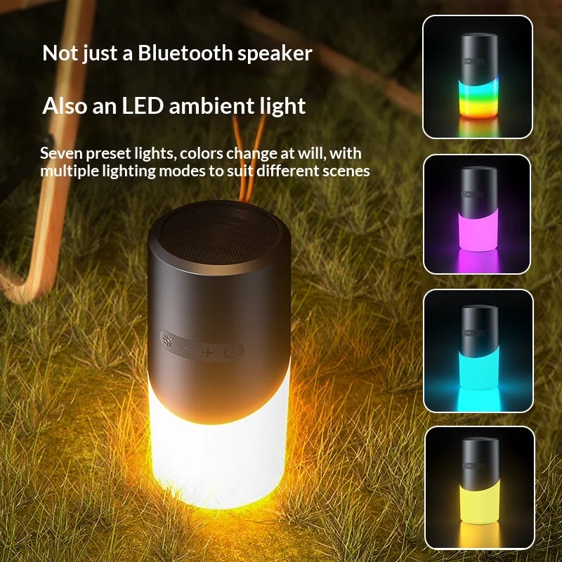 Outdoor Portable Mini Speaker Sports Cycling Hiking Camping Bluetooth Speaker Wireless Bluetooth Speaker with RGB Light