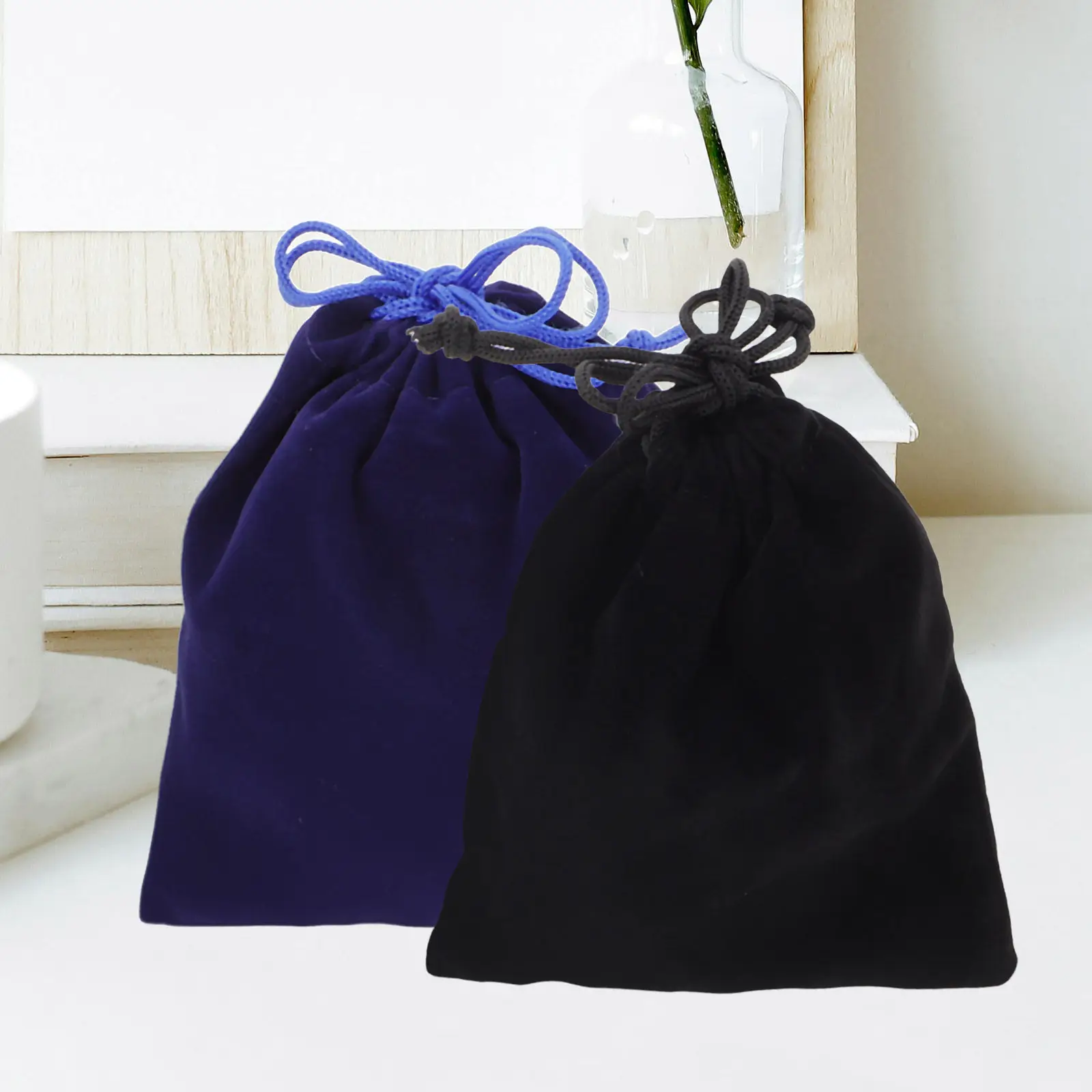 

2Pcs Cube Protective Bags Reusable Lint Drawstring Storage Pouches Carrying Cases for Puzzle Cubes Headphones Small Items