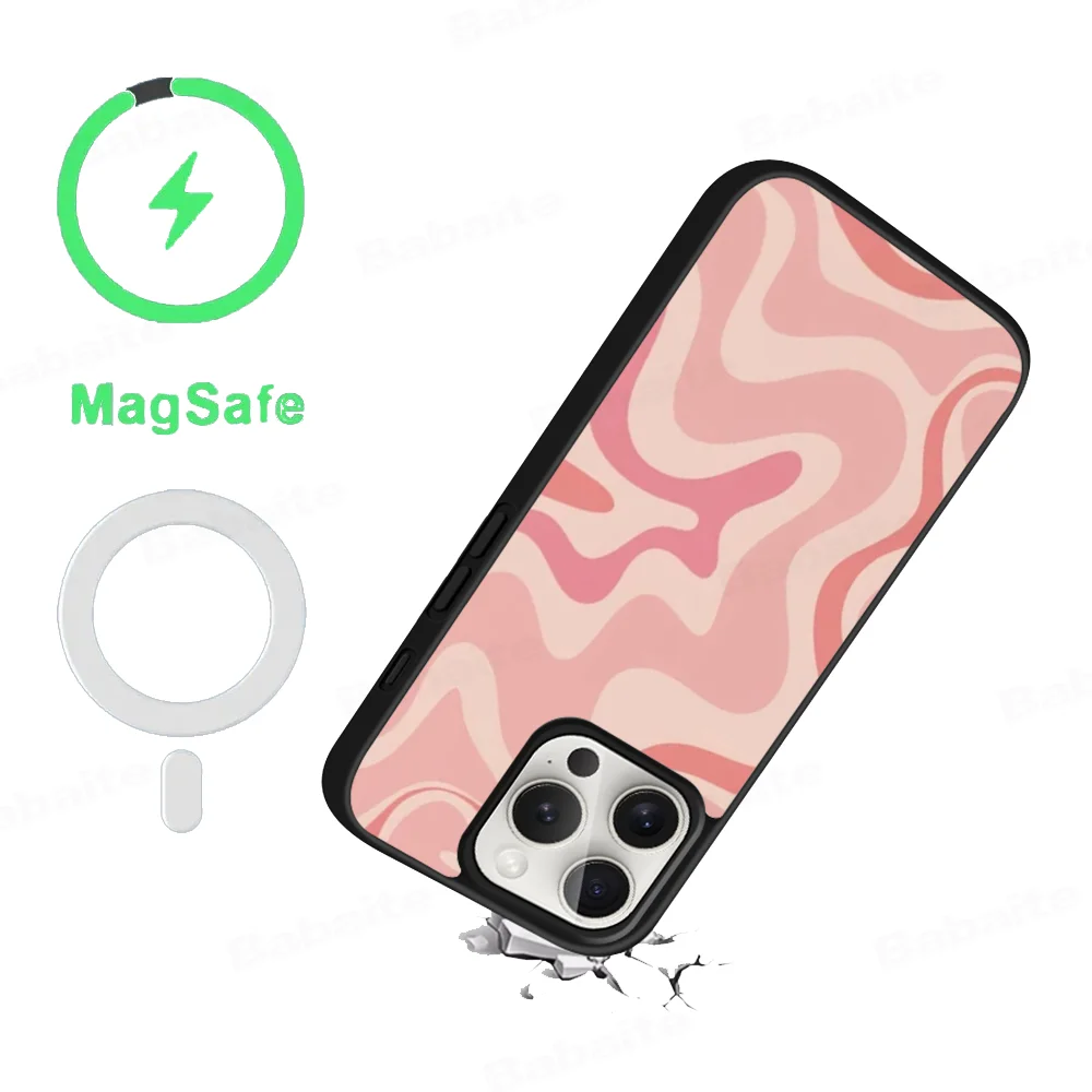 Retro Liquid Swirl Abstract Phone Case Magnetic Case For IPhone 16 14 13 12 11 15 Pro Max Plus For Magsafe Wireless Charge Cover