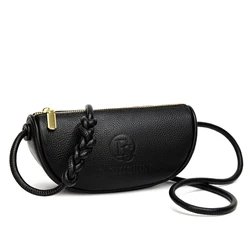 Brand Fashion Mini Bags Trend Designer Handbags Women'S Genuine Leather Casual Lady Shoulder Black Crossbody Bag For Girl