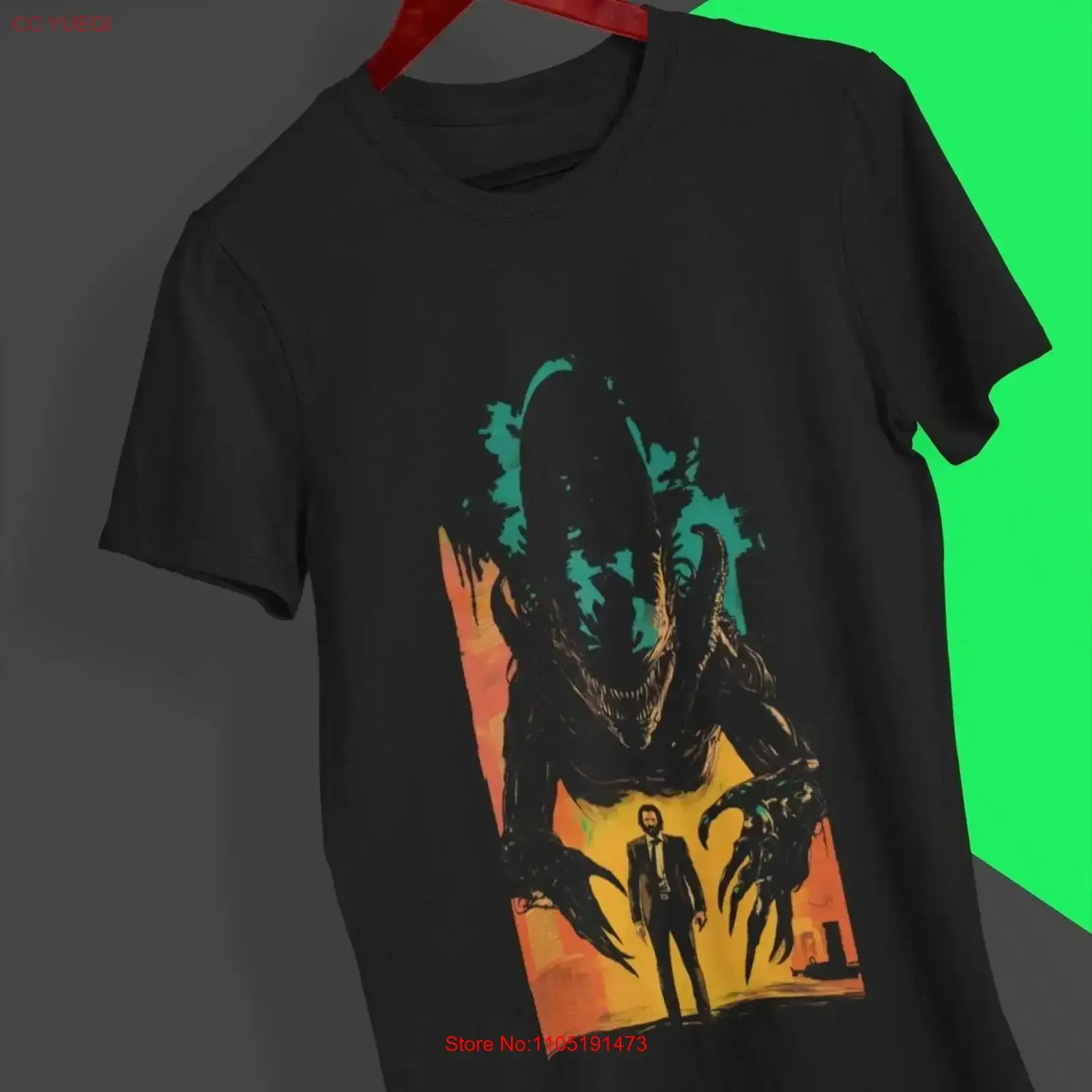 John Wick Xenomorph Comic T Shirt Retro 70s Thriller Vintage Design Action Movie Boogeyman Keanu Reeves Trendy vintage Washed