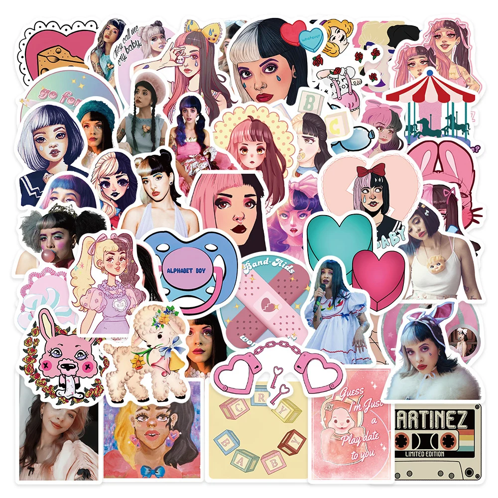 10/30/50pcs Melanie Martinez Singer Stickers Creative Cartoon Sticker Laptop Water Bottle Phone Case Aesthetic Decals Dcoration