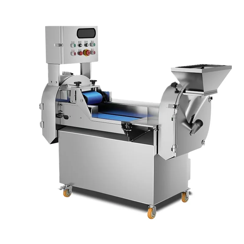 Vegetable cutter 80-300 people dicing and slicing, fully automatic double-head 304 stainless steel commercial shredding machine
