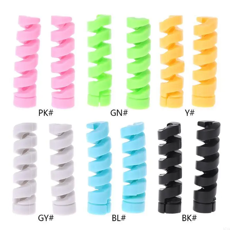 573A 2pcs Cargador Cable Cable Protector alambre cable flexible para líneas datos teléfonos celulares