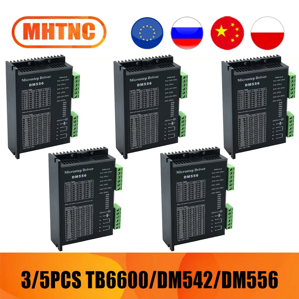 3/5PCS Motor Driver TB6600 9-42V 4A / DM542 20-50V 4.2A / DM556 20-50V 5.6A stepper motor driver for Nema17 Nema23 Nema24