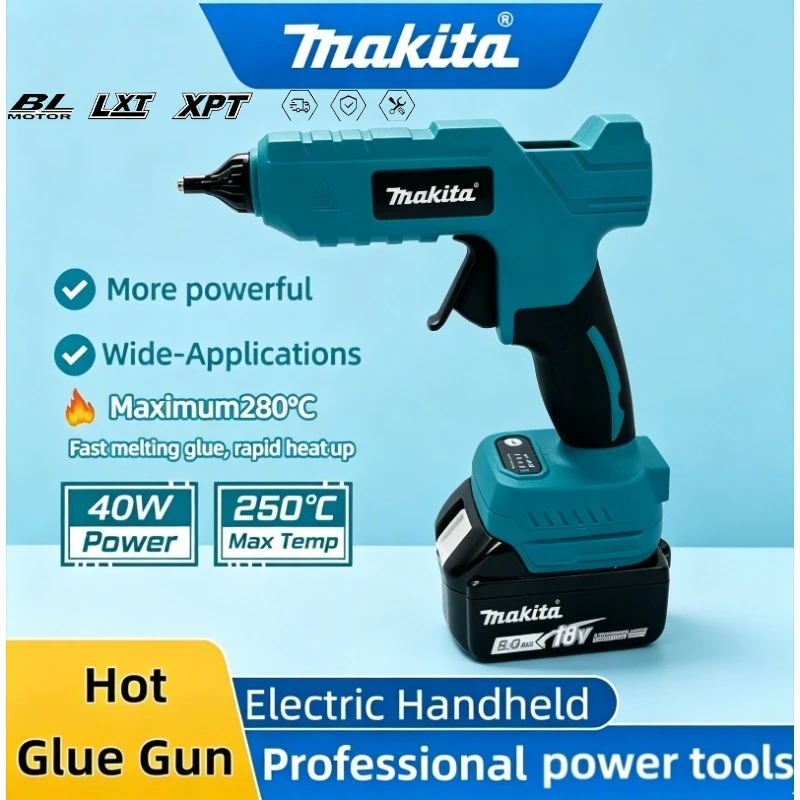 

Makita RRQ01 Electric Handheld Hot Glue Gun – Cordless Repair Tool with Anti-scald Nozzle, DIY Hot Melt Welding & Hot Air Gun