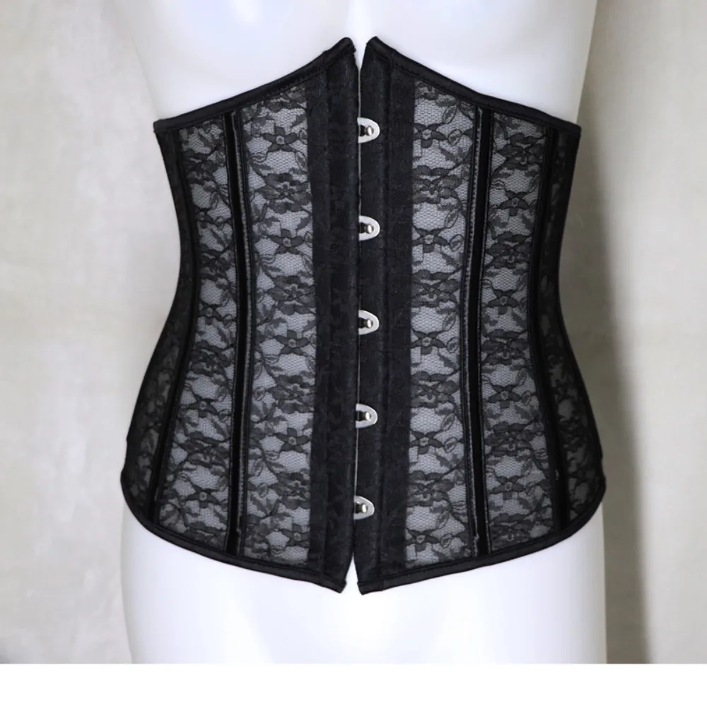 Sexy Corset Underbust Women Gothic Corset Top Curve Shaper Modeling Strap Slimming Waist Belt Lace Corsets Bustiers Black White