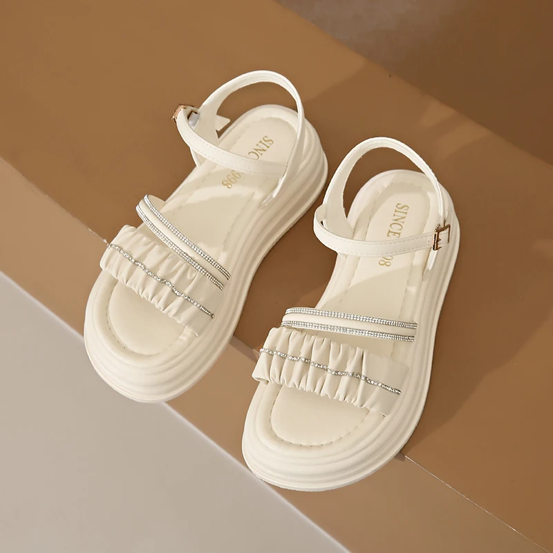 

Summer Women's 5cm Chunky Heel Sandals Non-Slip Rubber Sole Beach Casual Comfortable Breathable Strappy Outdoor Footwear
