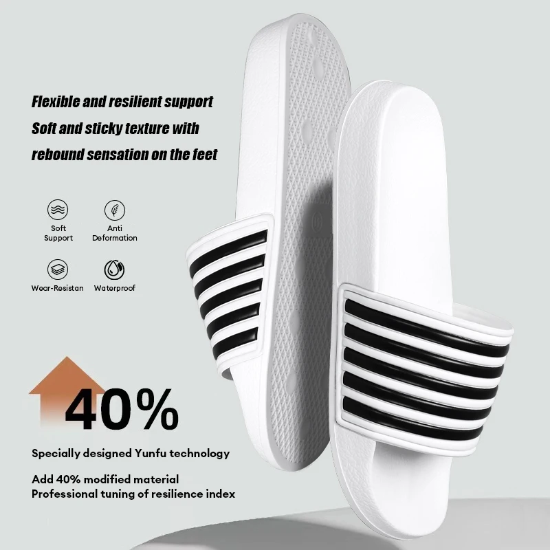 Men's Slides Sandals EVA Foam Comfortable Non-Slip Women's Massage Slippers for Beach Pool House Indoor Outdoor Shower - Image 2