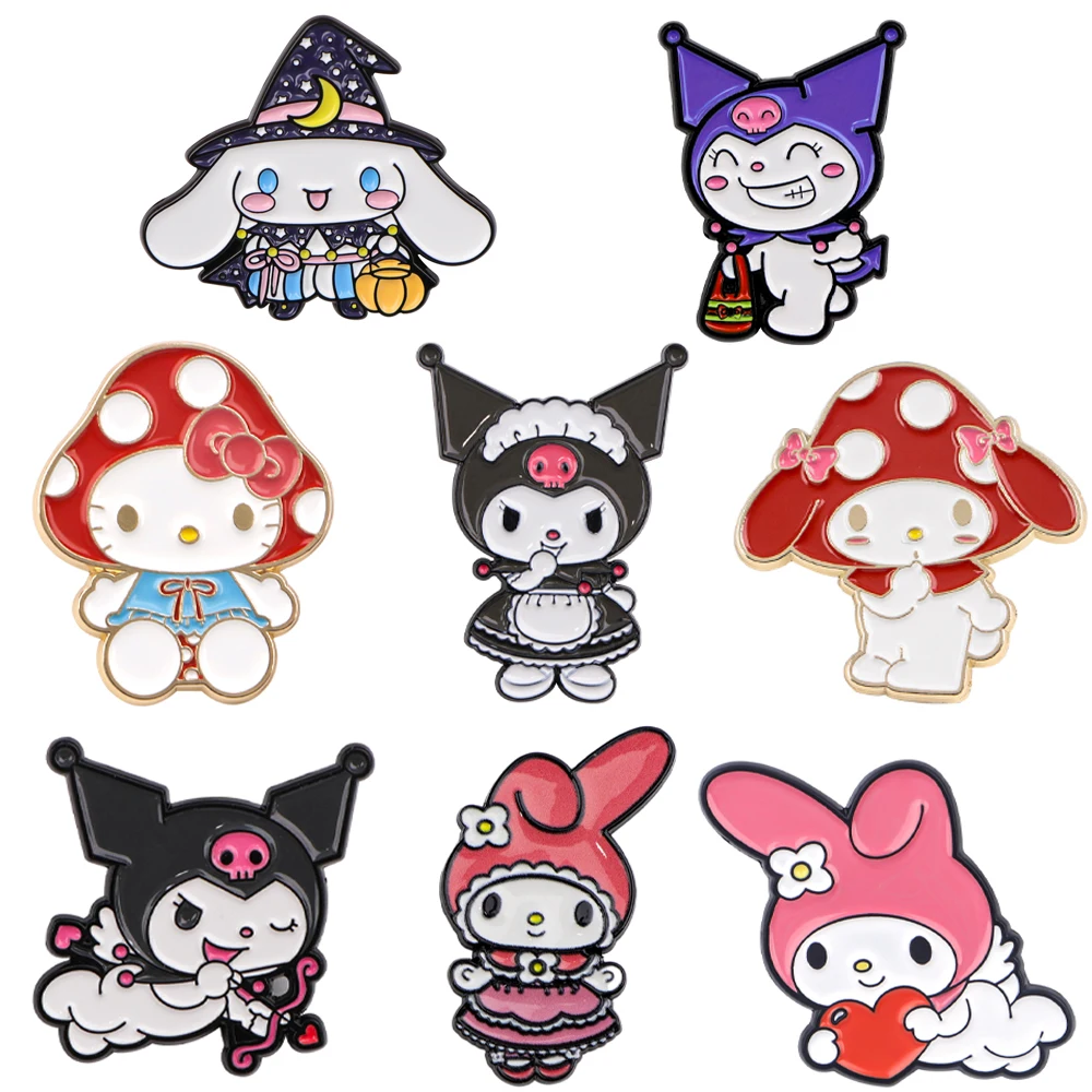 Pin kerah untuk ransel Kawaii bros Pin Enamel Logam lencana Anime Fashion perhiasan Aksesori hadiah liburan