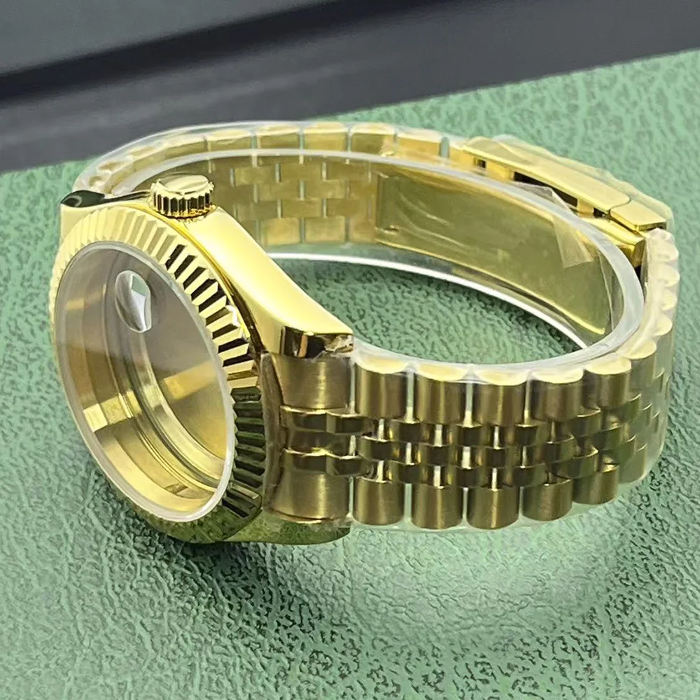 40mm Date Model Watch Case Silver And Gold Combined Accessory with NH35 36 Type Movement 30.8mm Dial Steel Strap