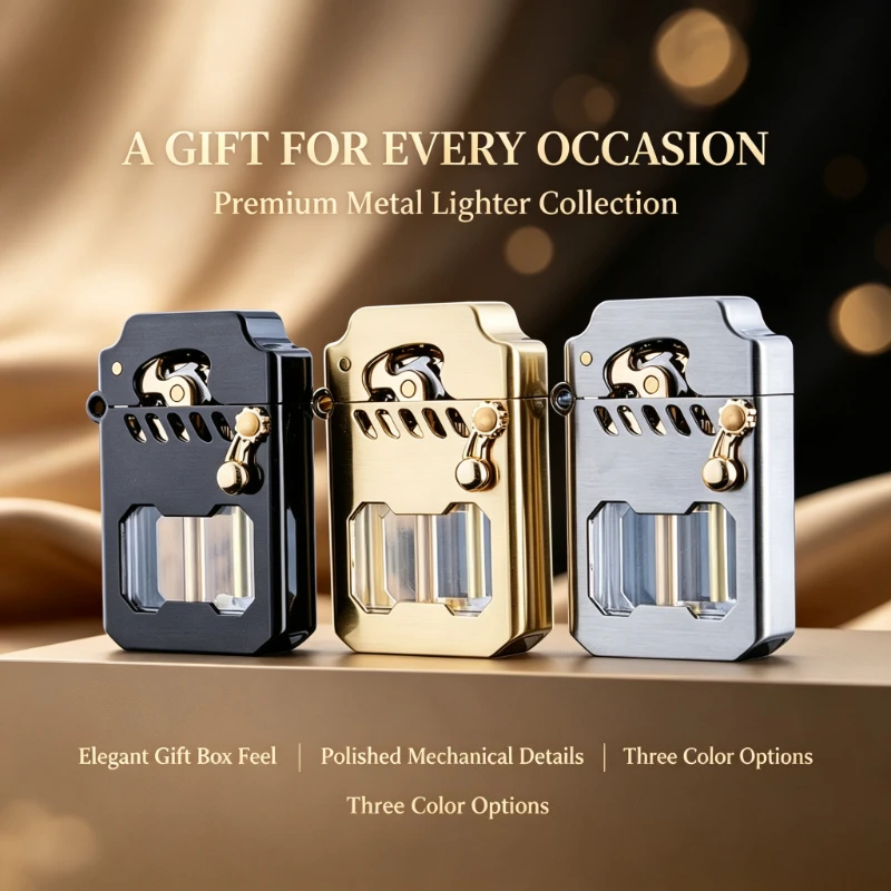 2026 Zorro Fuel Lighter New Creative Metal Windproof Cigarette Lighter Transparent Super Large Capacity High-end Men's Gift