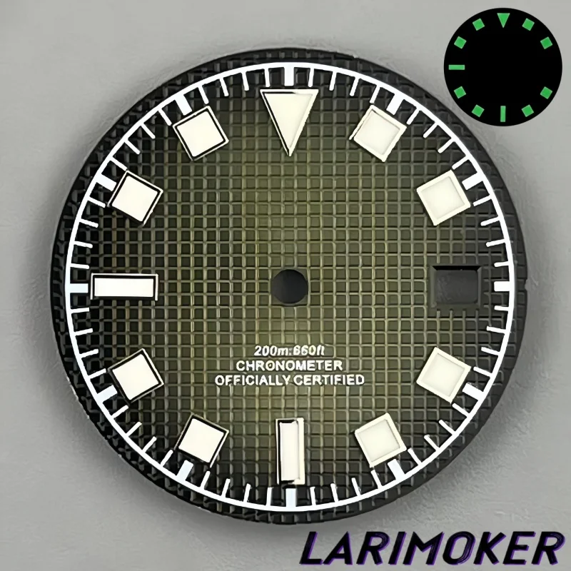 LARIMOKER 29mm Dial 3 O'clock Date Window Fit DG2813 Miyota82 ETA2824 PT5000 Movement Luminous Watch Face Black Blue Green Brown