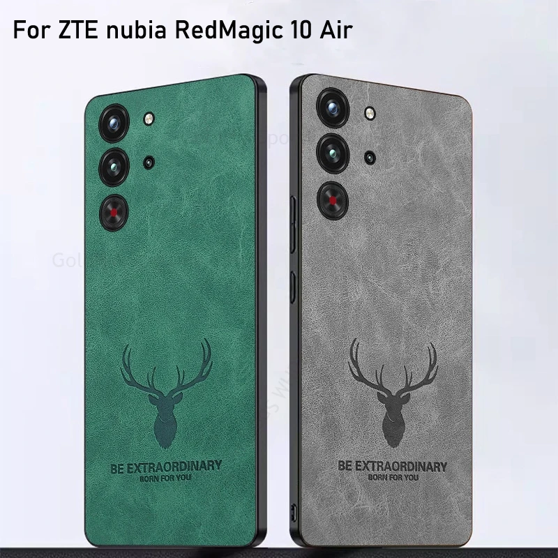 

3D Cartoon Elk Deer Head Leather Phone Case For ZTE nubia RedMagic 10 Air Protection Cover Red Magic 10 9 8S 9S Pro Plus 7S Pro
