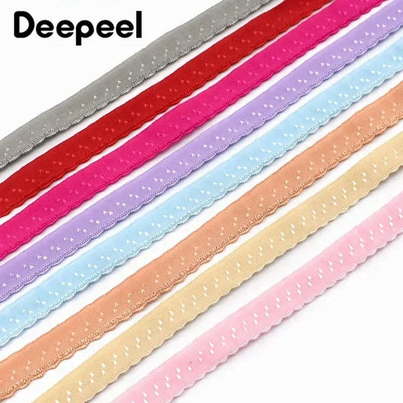 5/10Meters Deepeel 11mm Colored Elastic Band Underwear Stretch Rubber Ribbon Shoulder Strap Belt Clothing Tape Sewing Accessory