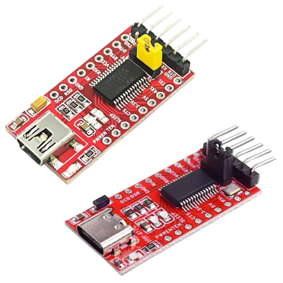 FT232RL FT232 FTDI USB 3.3V 5.5V zu TTL Serielles Adaptermodul für Arduino FT232 Pro Mini Port USB zu TTL 232 Mini / Typ-C USB 2028