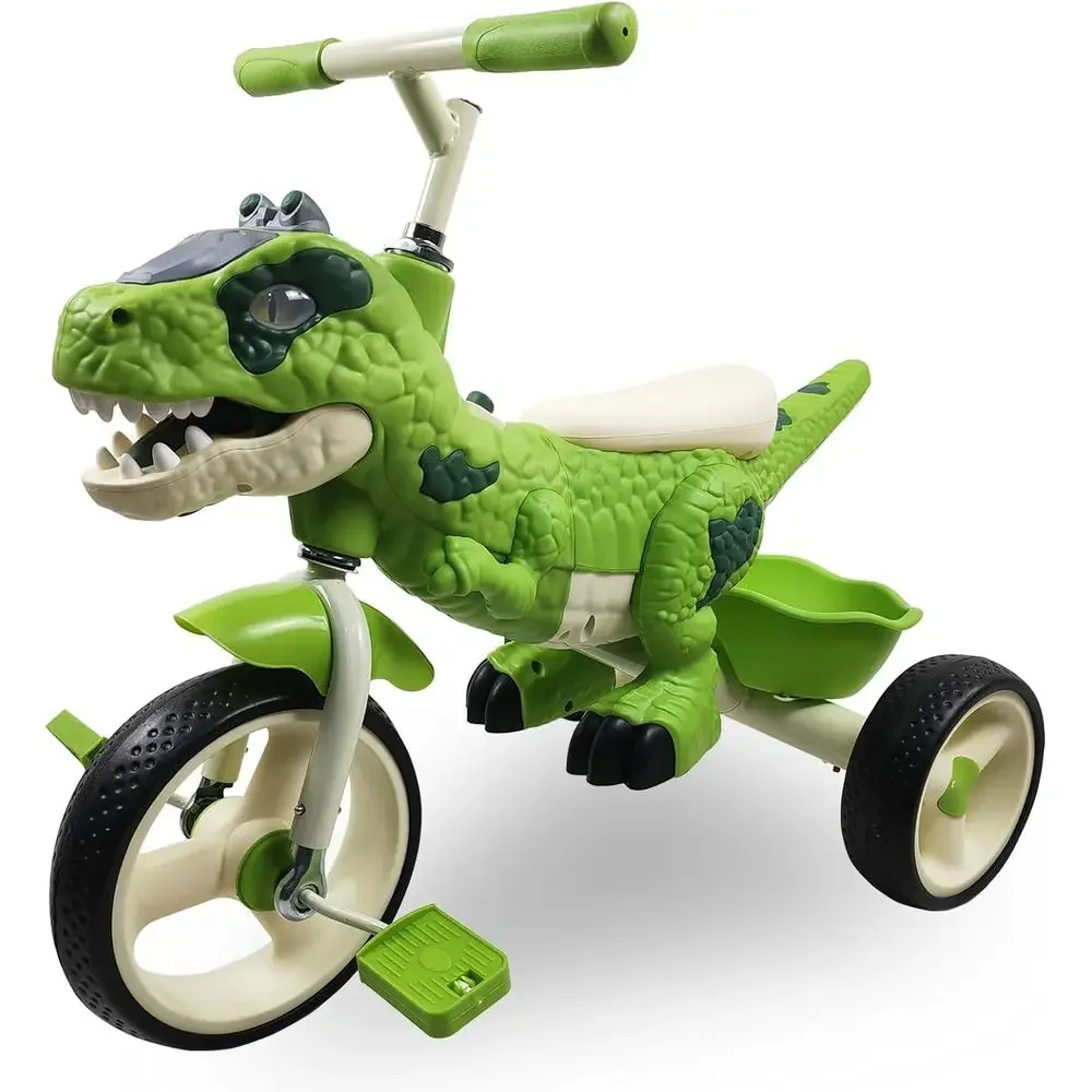 

Children's Trike Bike for Ages 3-7, Big Wheel with Rubber Tires, Storage Basket, and Music Light, Suitable for Indoor and Outdoo