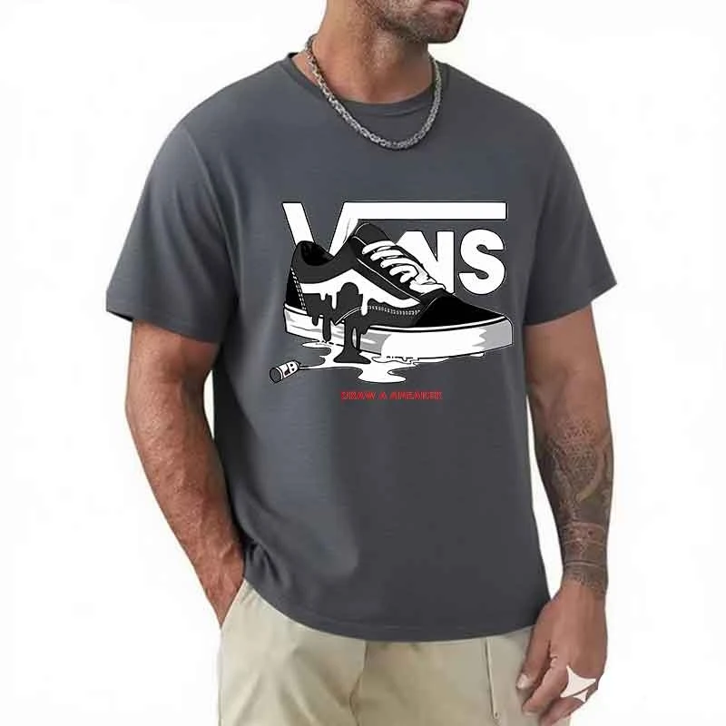 T-shirt men's Round neck short sleeved print pure cotton casual versatile round neck short sleeved 2026 new item Breathable - view 3