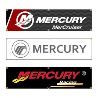 60X240cm Mercury Racing Car Banner Flag Polyester Printed Garage or Outdoor Decoration Tapestry