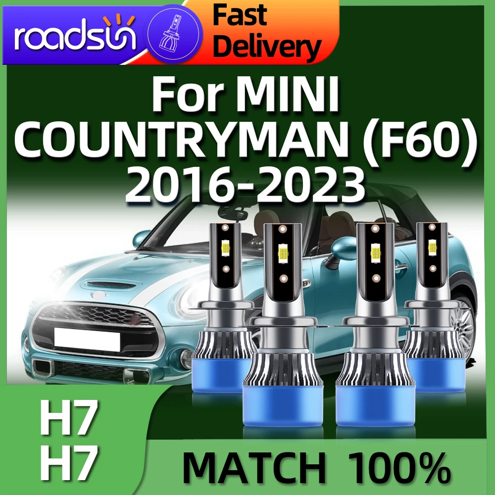 4Pcs 160W H7 Led Headlight Bulb 3570 CSP 6000K Car Light Kit For MINI COUNTRYMAN (F60) 2016 2017 2018 2019 2020 2021 2022 2023