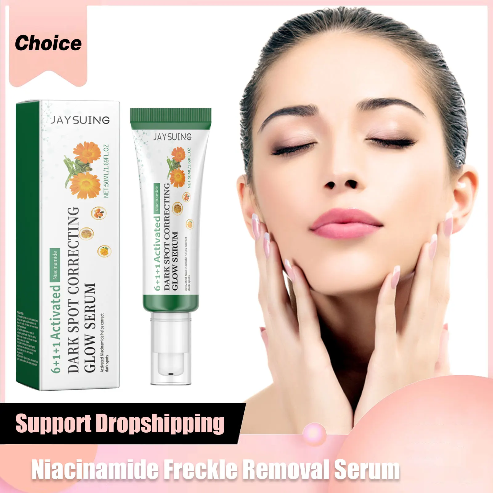 

JAYSUING Niacinamide Whitening Serum Freckle Removal Melasma Brightening Reduce Melanin Lighten Dark Skin Chloasma Care Serum