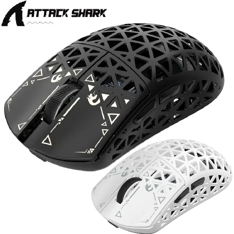 

ATTACK SHARK R5 Ultra True Wireless 8K Gaming Mouse Eco-friendly Carbon Fiber Composite,PAW3950Max Sensor,Nordic52840 Controller
