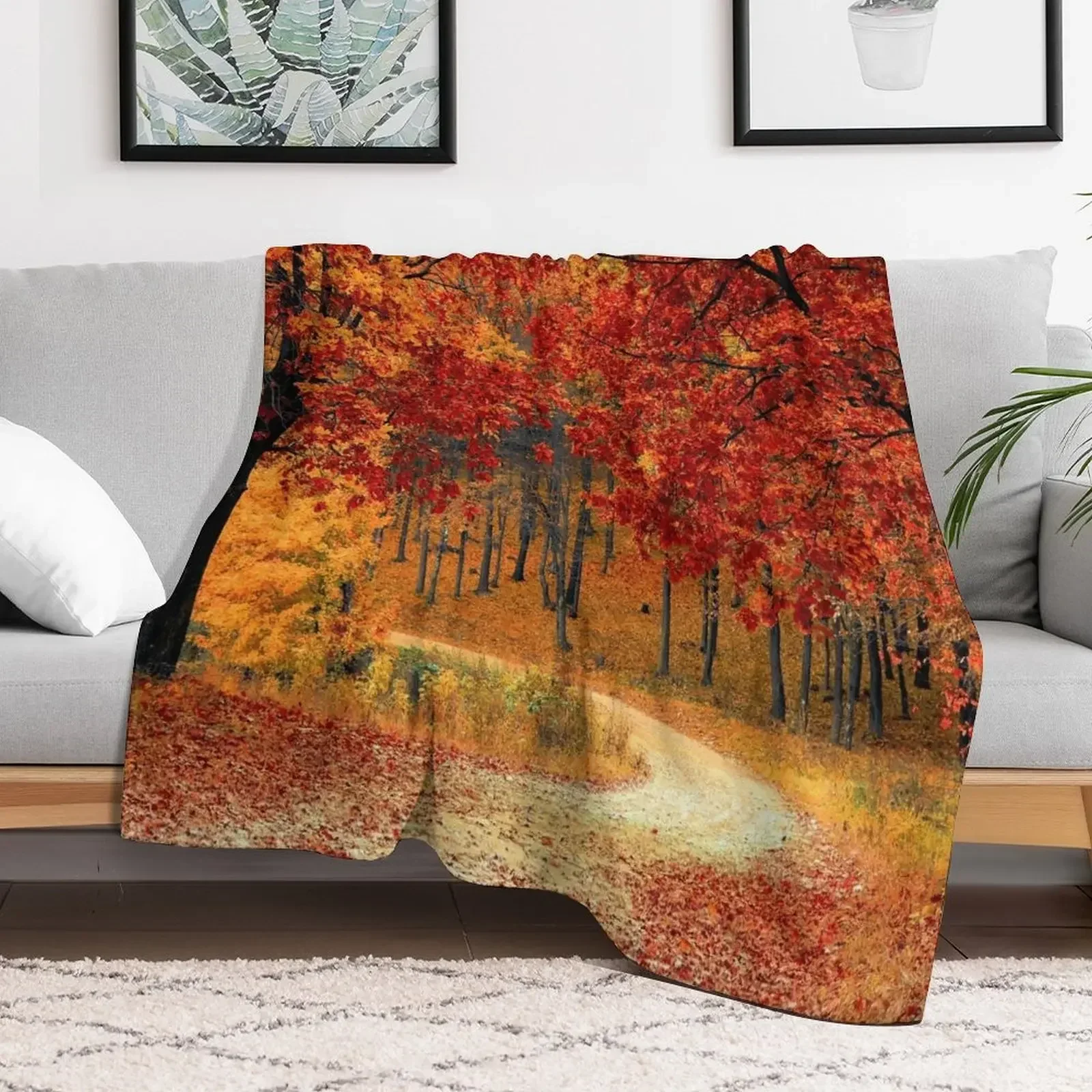

Red Orange Fall Autumn Throw Blanket Sleeping Bag Soft Big Sofa Blankets