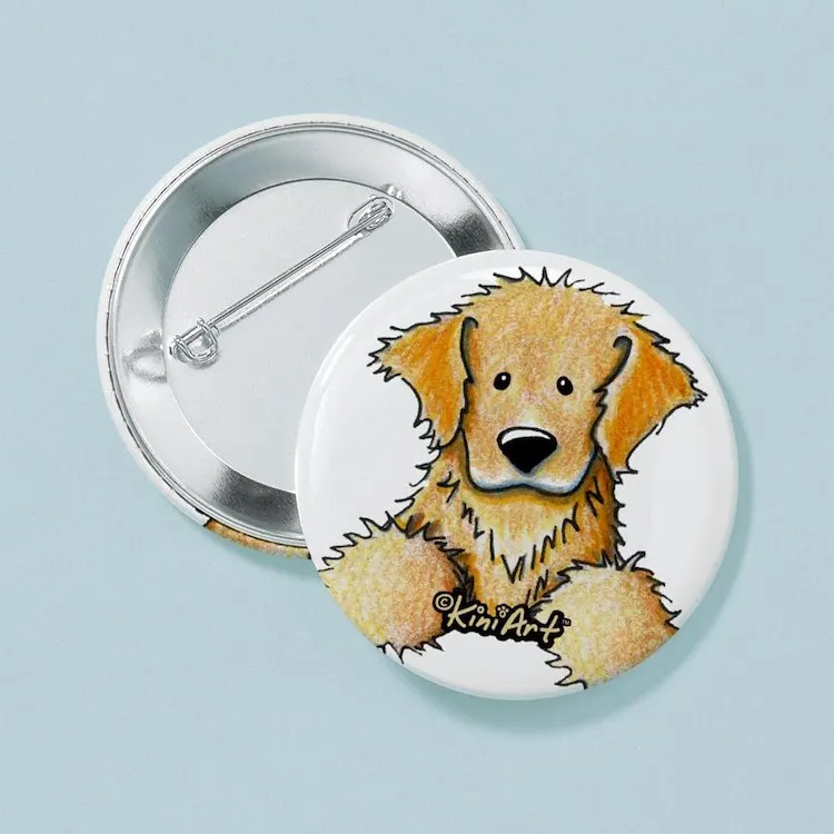 Pocket Golden Retriever 2.25" Button Brooch Cartoon Creative Clothes Jewelry Women  Gift Hat Cute Badge Lapel Pin - view 2