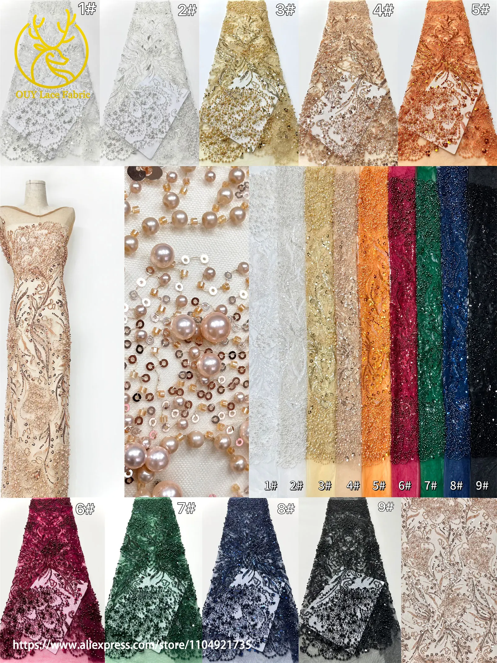 New Design Luxury African Nigerian Art Pattern Handmade Heavy Beaded Sequin Lace Fabric 2025 French Party Banquet Dresses