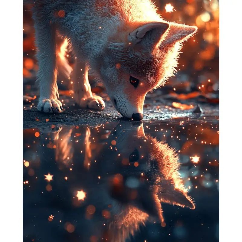 

PhotoCustom Coloring By Numbers Wolf Animal Diy Adults Kits Acrylic Paint Painting By Number For Home Decor