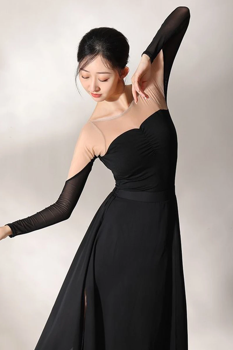 

Балетная пачка, балетный боди, китайский танцевальный костюм, танцевальный костюм, боди с длинными рукавами