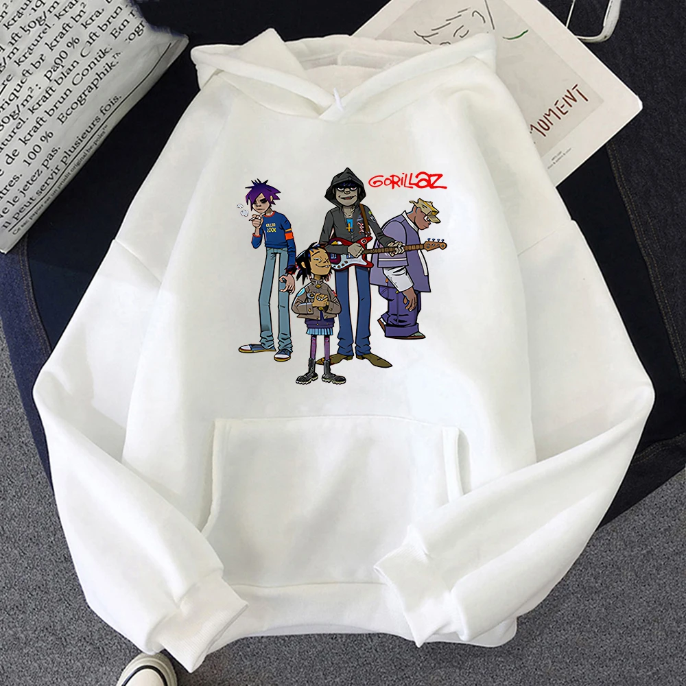 Spring Music Gorillaz Hoodie Tops Women's Streetwear Hip-Hop Clothes Costumes Men Hoodies Oversize Sweatshirts Hat Clothing Tops
