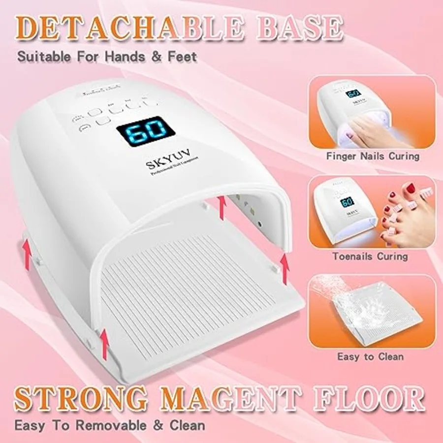 Rechargeable Faster Drying UV LED Nail Lamp, LED Nail Dryer Gel Polish Light Nail Polish Curing LED Nail Dryer Automatic Sensor view 4