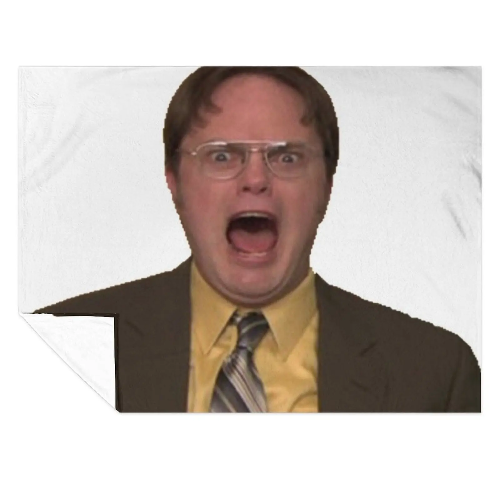 

Dwight Schrute Screaming Throw Blanket Sofa Bed linens Hairys Custom Blankets