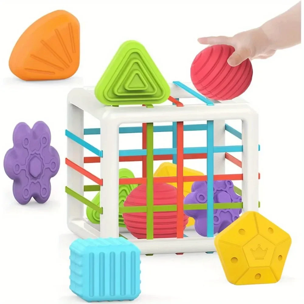 1Set Montessori Toy - Baby Cube Sorter, Exercise Hand-eye Coordination and Cognitive Growth, Early Learning Educational Toy