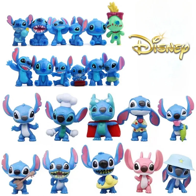 Heiße Verkäufe Disney Zubehör Stich Weihnachten Advents kalender Kind Spielzeug Blind Box Lilo & Stich Modell Puppe Anime Figuren Weihnachts geschenk