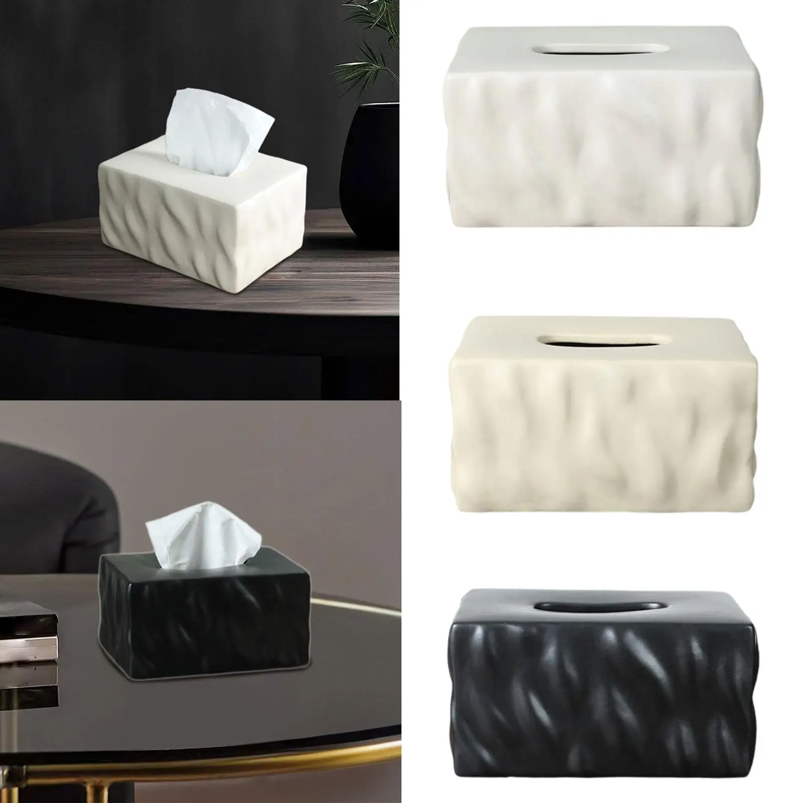 Caja de almacenamiento de pañuelos Rectangular, contenedor de pañuelos, estuche de pañuelos faciales para encimera, viaje, oficina, mesa de baño