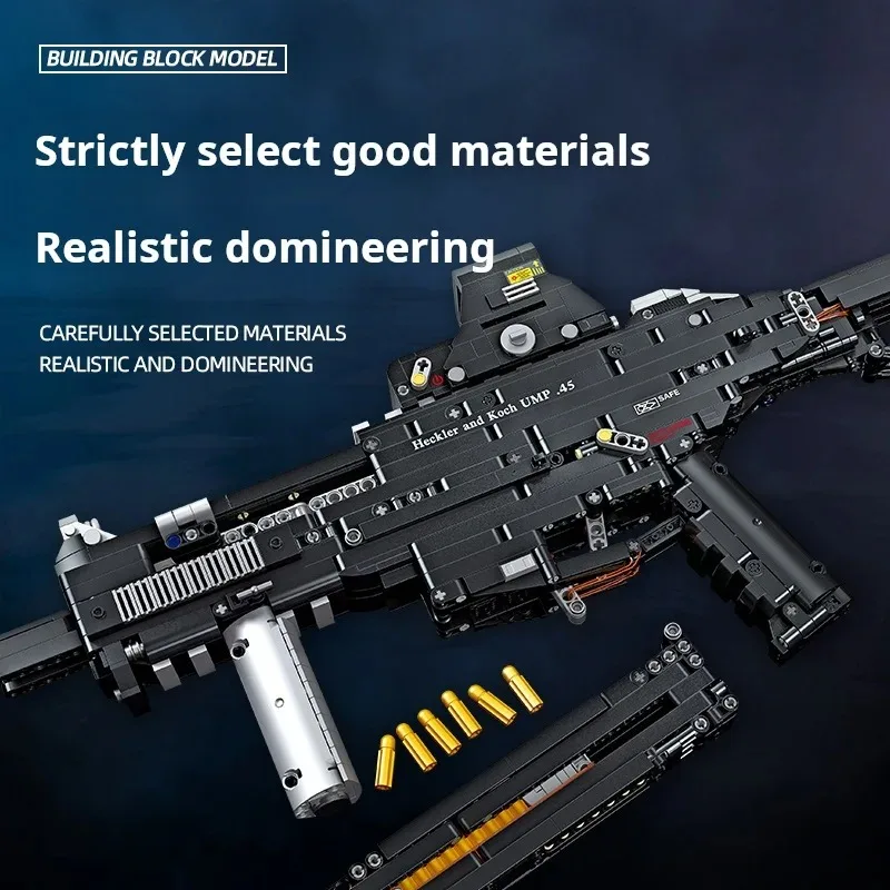 Bloques de construcción de mitral, juguetes de colección de modelos de armas de fuego, adorno, decoración del hogar, ladrillos de montaje MOC, regalos creativos, 1609 Uds.