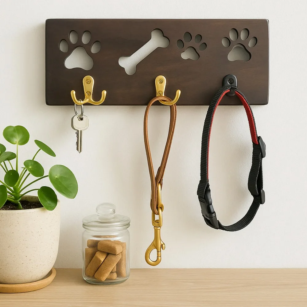 

Key Rack Hanger & Dog Leash Organizer, Key Organizer, Key Holder Wall, Large 15 Inch Wide, Made in USA Gifts for Dog Lovers